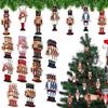 20Pcs Nutcracker Soldier Wooden Pendant Christmas Tree Hanging Ornaments Decoration for Home Navidad 2026 New Year Kids Gift