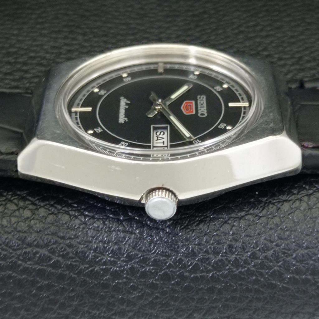 ЯПОНИЯ 6309A ВИНТАЖНЫЕ МУЖСКИЕ АВТОМАТИЧЕСКИЕ ЧАСЫ SEIKO 5 С ЧЕРНЫМ ЦИФЕРБЛАТОМ a701289-5 R206a-a701289