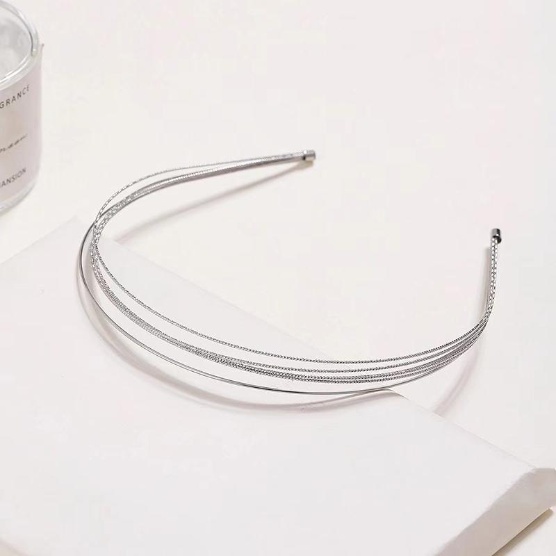 New Thin Headbands Women Multilayer Alloy Hair Hoop Double Root Metal Hair Bands Hair Accessories Smooth Head Hoop