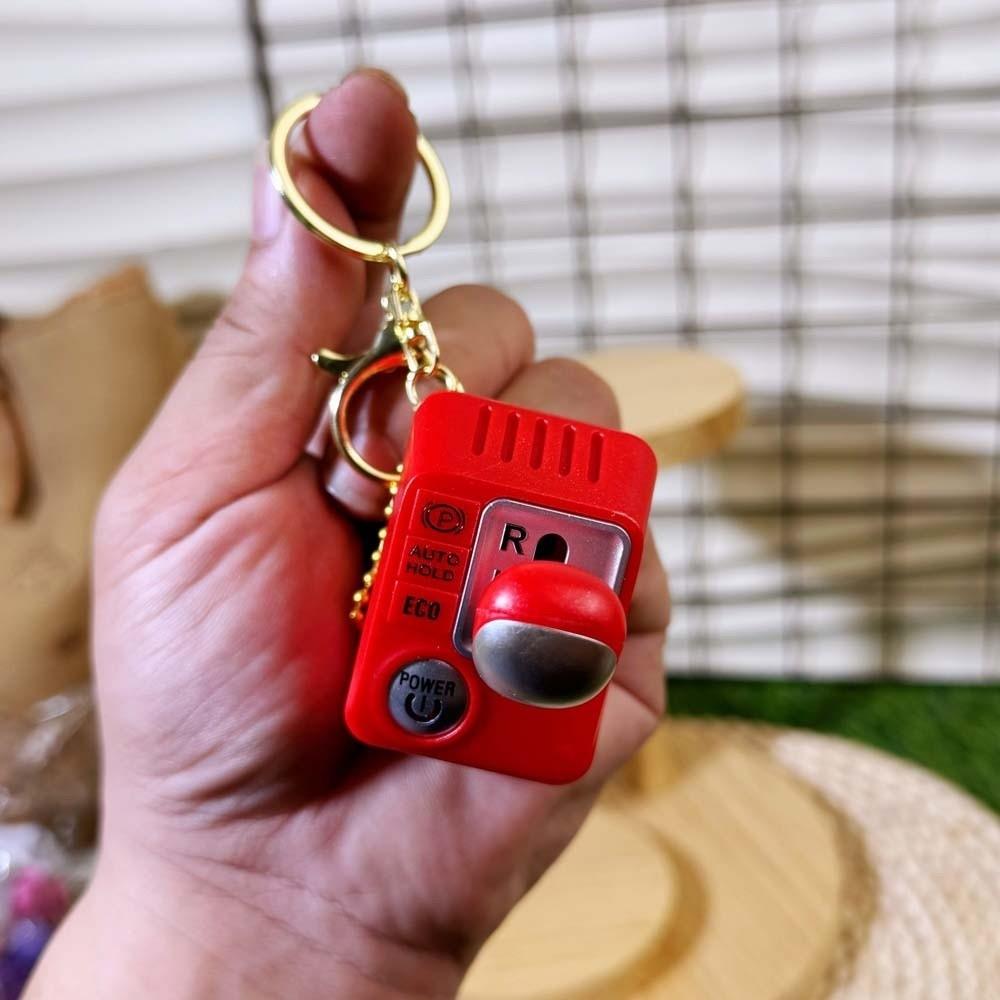 Button Batteries Reverse Gear Shifting Pendant Cartoon Sound-emitting Key Ring Funny Gifts