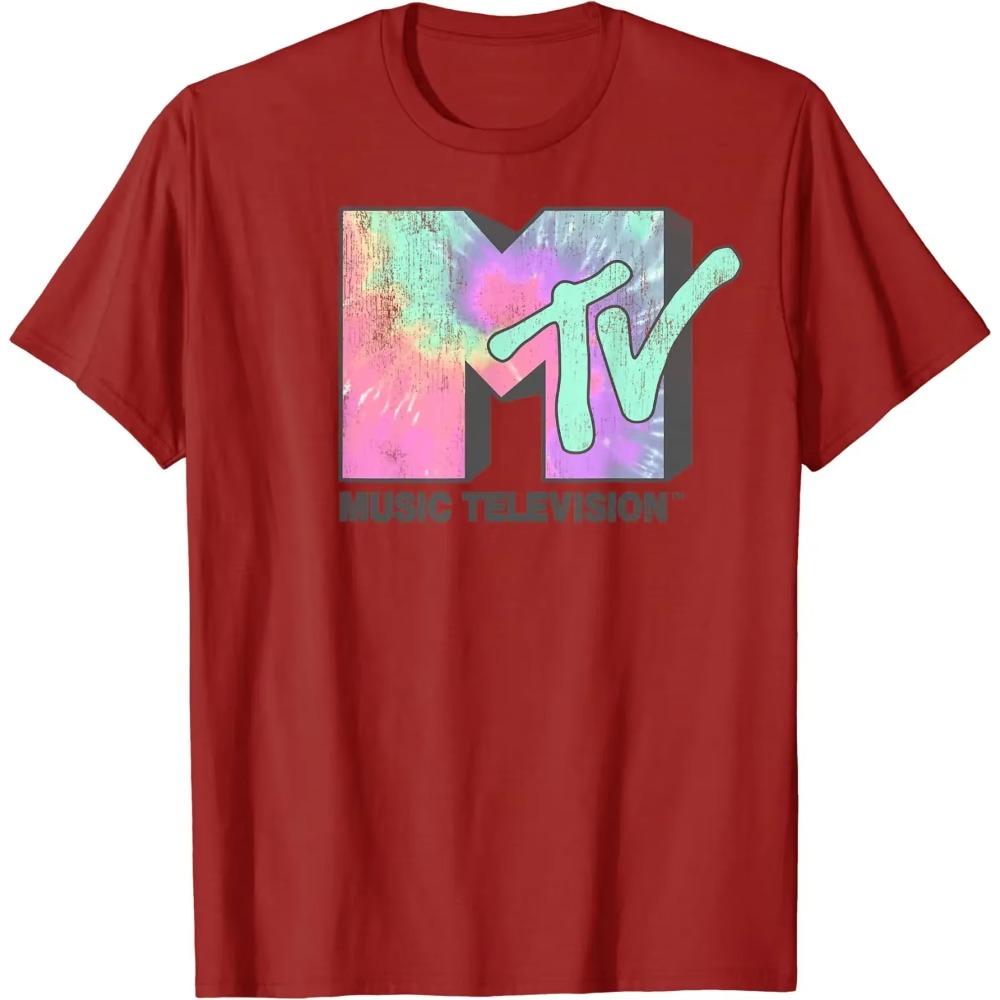 Футболка с классическим графическим принтом MTV Logo Neon Tie Dye