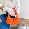 Модные плиссированные сумки с ручками для женщин, однотонные облачные сумки, сумки на ремне из искусственной кожи, сумка для подмышек, маленькая сумка-тоут для девочек, повседневная сумка