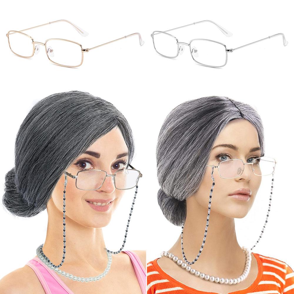 Up Costume Accessories Old Person Costume Glasses Fake Eyeglasses Rectangular Old Lady Glasses