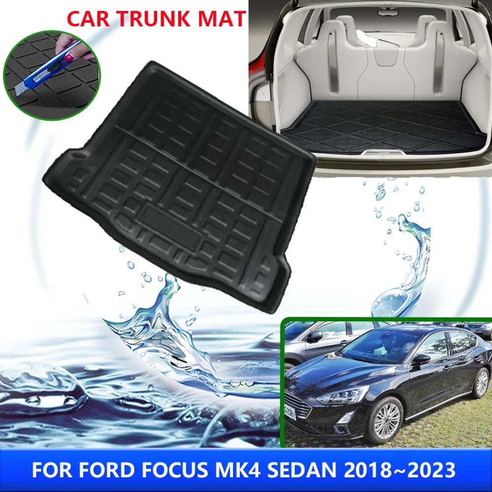 Коврик в багажник автомобиля для Ford Focus MK4 Sedan 2018~2024 2019 2020 2024 2024 устойчив к высоким температурам, аксессуары для салона автомобиля