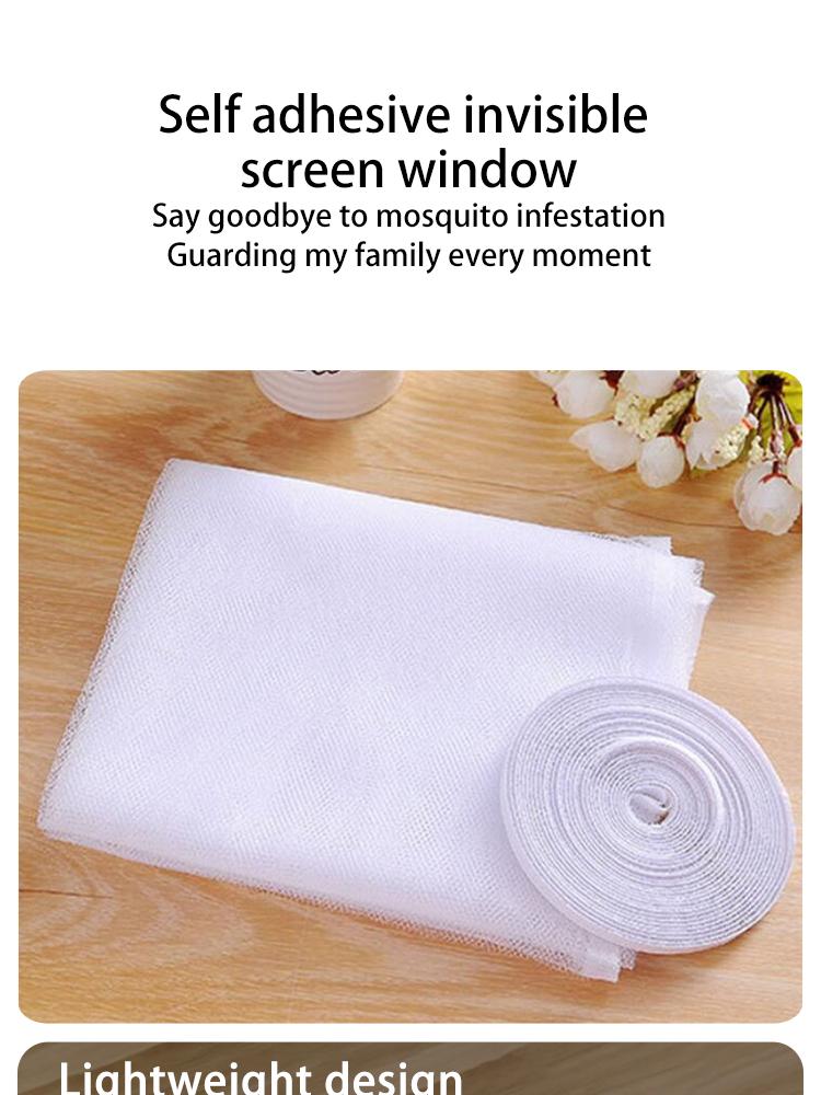 Self-adhesive DIY Mesh Mosquito-proof Screen Mesh Invisible Simple Screen Window with Hook and Loop Household Accessories