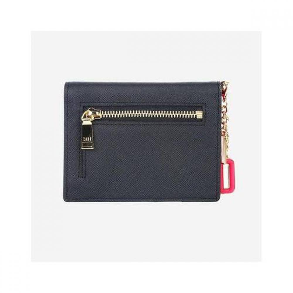 Daks Black Color Block Charm Card Wallet Dcwa1e012