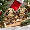 Christmas Santa Claus Coin Santa Knows You've Been A Bitch Coin Metal Carving Collectible Coin Decoration Round Keepsake Badge Gag Gift