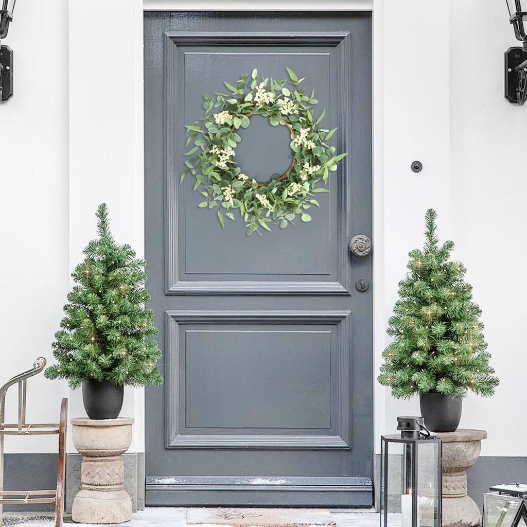 20-дюймовая искусственная гирлянда, большой весенний венок, венок на входную дверь, праздничное торжество, украшение для вечеринки на стене окна, искусственная гирлянда из листьев