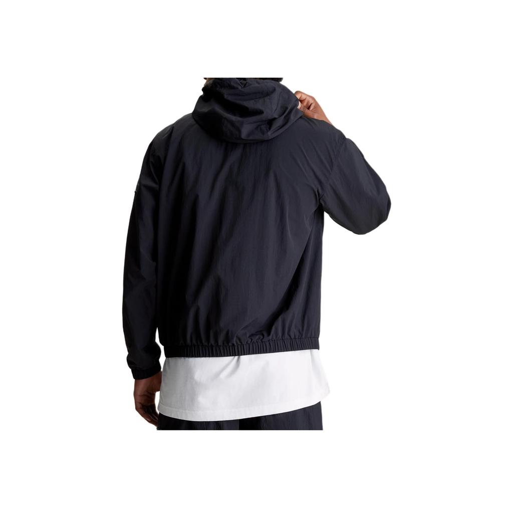 Calvin Klein Повседневная свободная ветровка с капюшоном и длинным рукавом с морщинами, мужская верхняя одежда, черная J30J325106-BEH