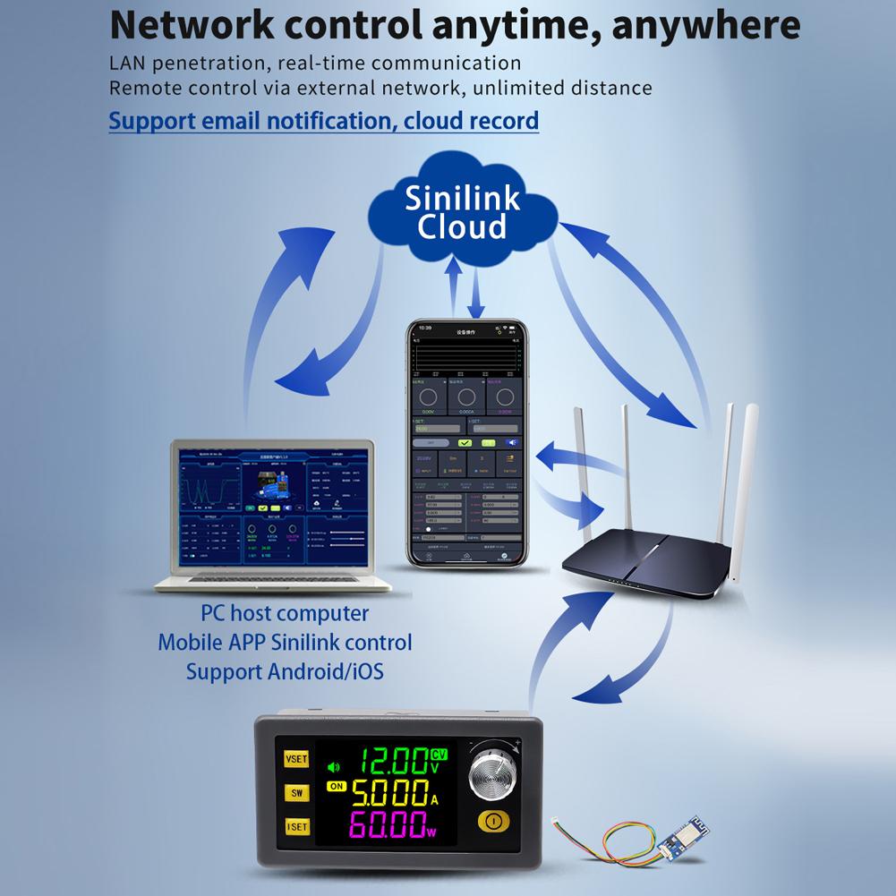 Цифровой регулятор напряжения постоянного тока, модуль питания, полный угол обзора, цветной ЖК-дисплей VA