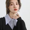 Женские синие полосатые полурубашки Осень Съемный манишка Лацкан Ложный воротник Многофункциональный многослойный кроп-топ для свитера