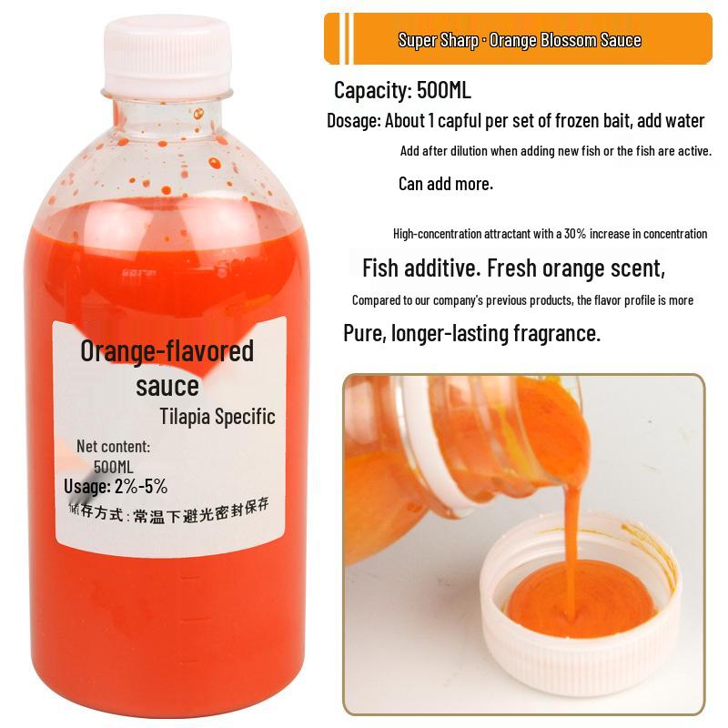 Orange Fragrance Jam & Special Bait Additive for Tilapia - Available in 1 jin/10 jin Packaging.