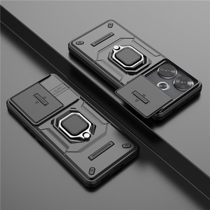 Для POCO F6 5G Чехол для Xiaomi POCO F6 Чехол 6,67 дюйма Объектив Раздвижное Окно Защитная Броня Ударопрочный Держатель Магнитный Бампер