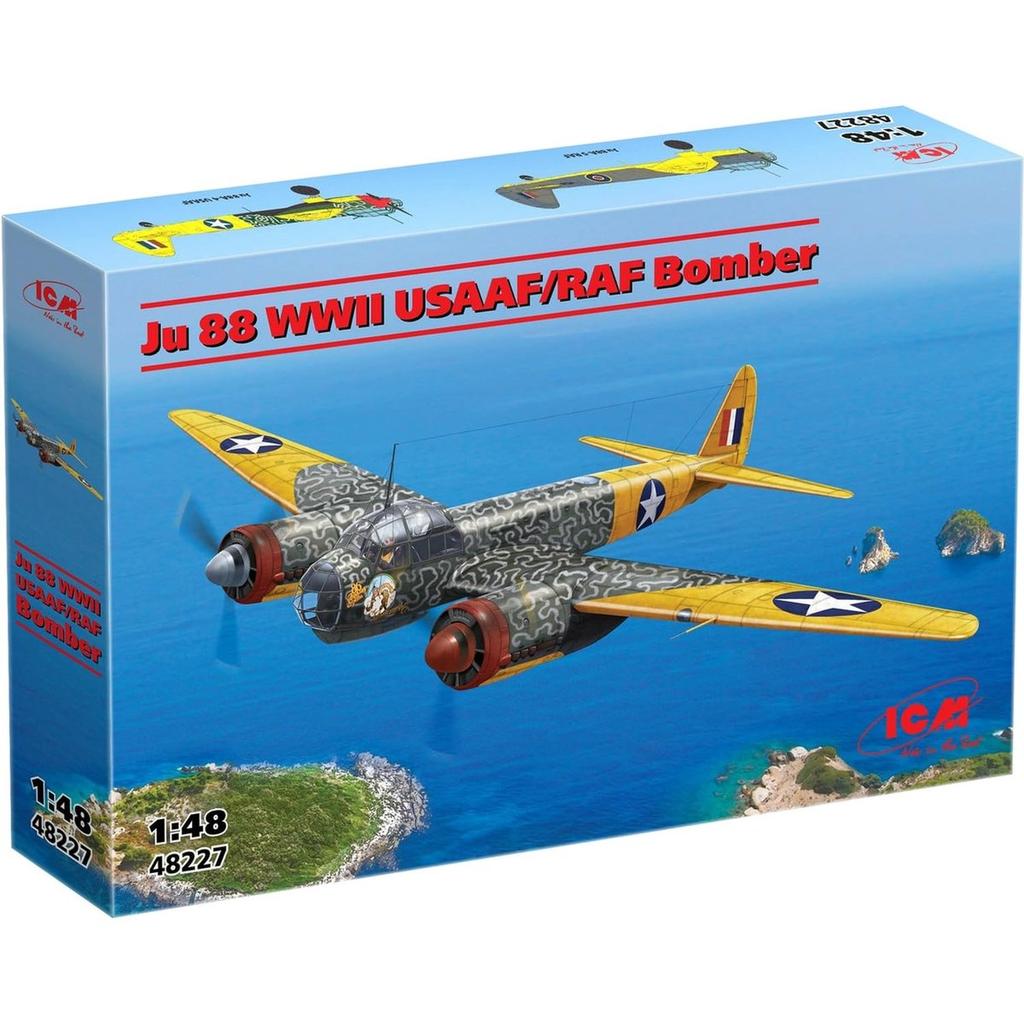 ICM 1/48 WWII US/UK Junkers Ju 88 Bomber Aircraft Plastic Model Kit 48227