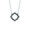 [K5216] - Silver Necklace 'Goddess' Black Silver (rhodium Plated) - 15x15 Mm