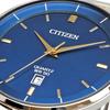 Citizen Мужские кварцевые часы BI5124-50L Синий Серебристый x Золотой
