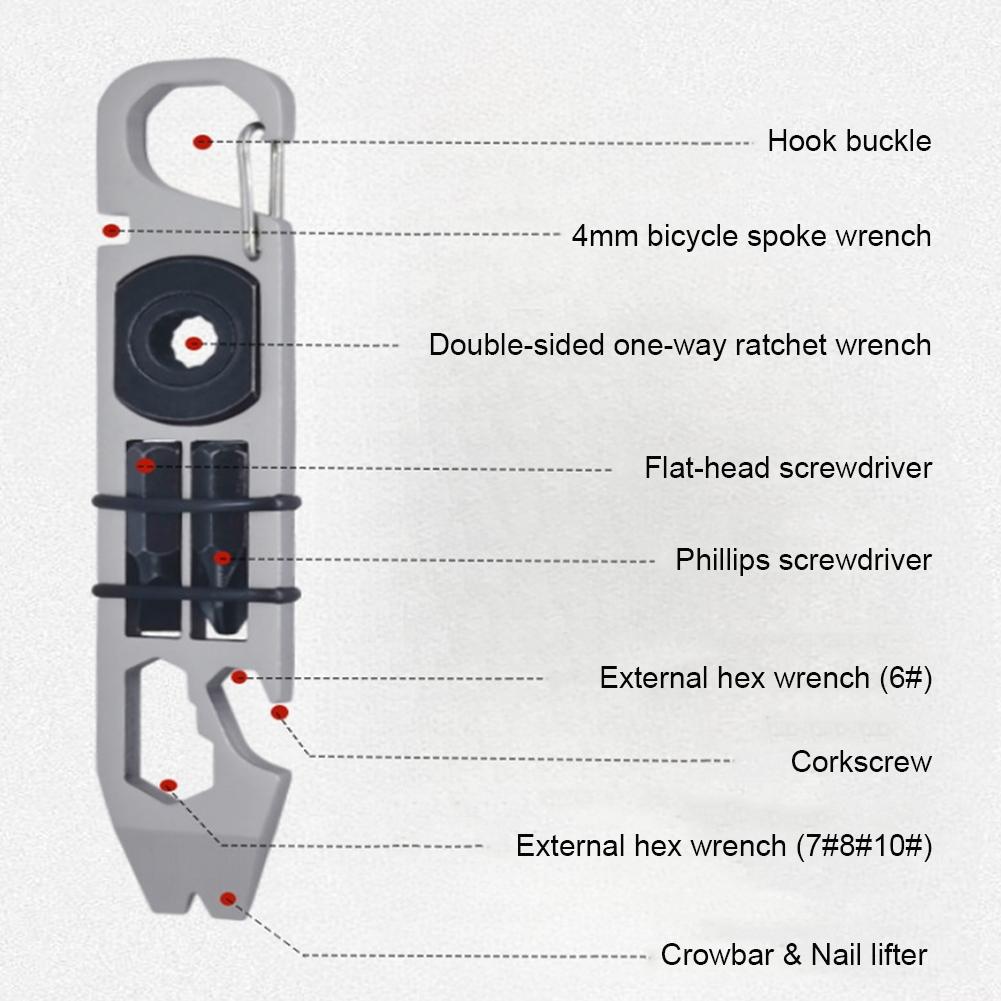 Multifunctional Tools Outdoor Survival Cycling Wrench Screwdriver Bottle Opener Crowbar EDC Combination Card