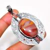 Noreena Jasper Gemstone 925 Silver Plated Handmade Jewelry Pendant 2.46"