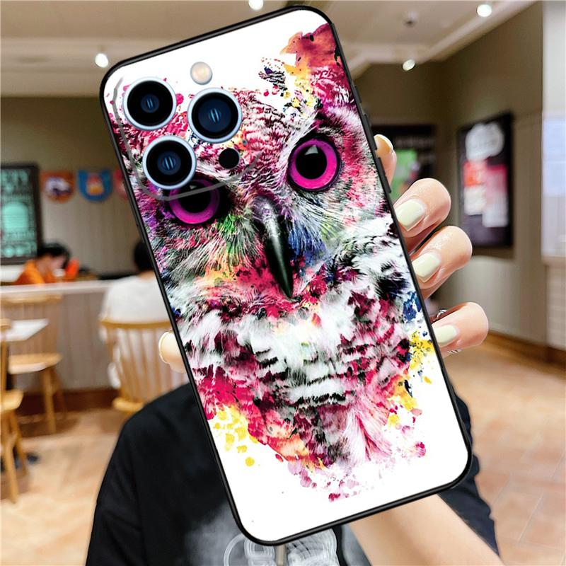 Акварельная сова Животное Мягкий чехол Для iPhone 16 15 Pro Max 14 Plus 13 12 Mini 11 XS Max X XR 7 8 Задняя крышка