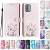 Cute Cat Luxury Painted Leather Case Wallet Book Style Cover for Nokia C12,C32,C02,C22,G22,G11 4G,G21 4G,G42,G310,G10,G20,C10,C20,HMD Pulse...
