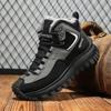 Модная мужская зимняя обувь Модные высокие хлопковые ботинки Плюшевые теплые зимние ботинки для мужчин Нескользящие ботинки на платформе Уличная защитная обувь Кроссовки
