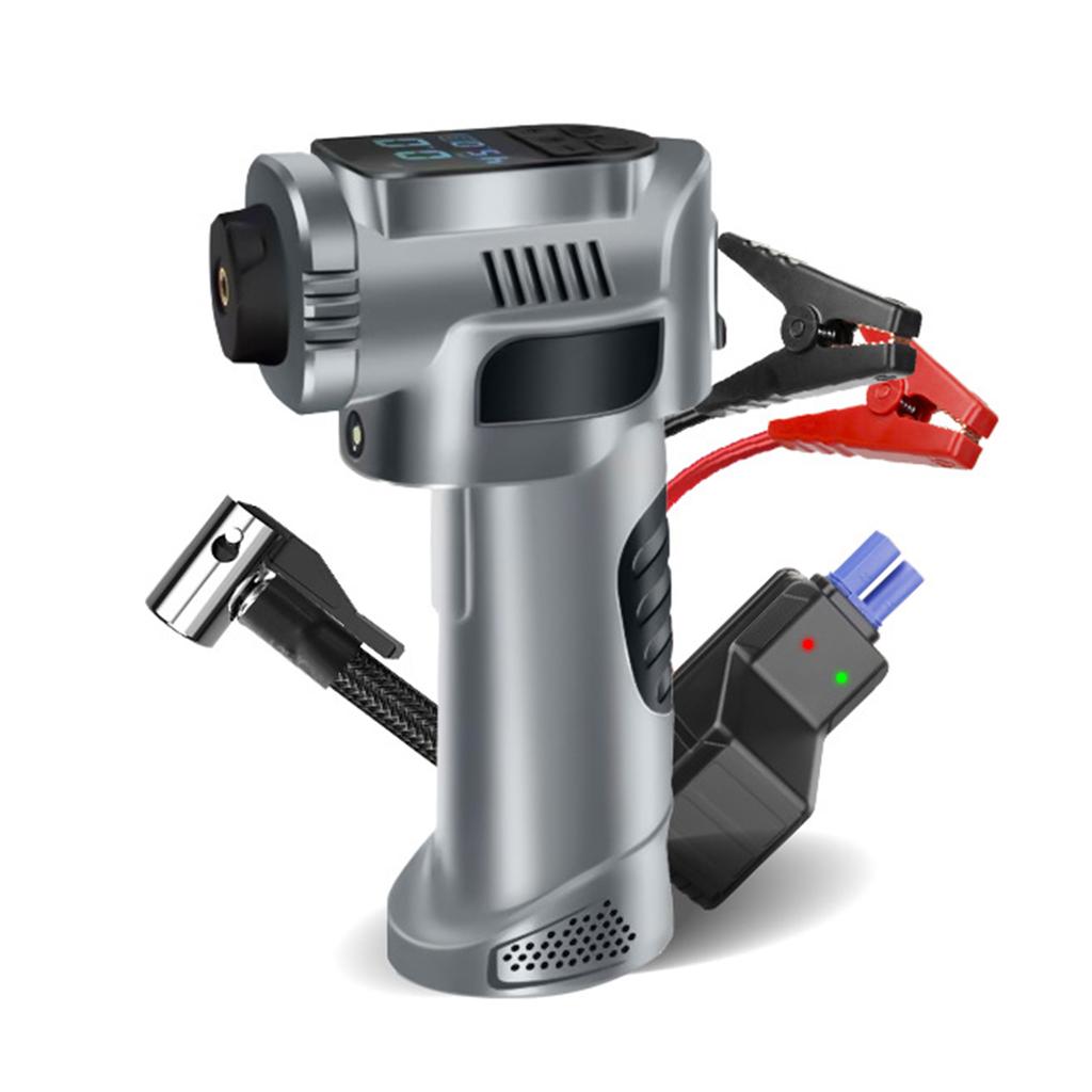 Портативный воздушный компрессор для накачивания шин, беспроводной электрический воздушный насос 4-в-1, стартер емкостью 8000 мАч и