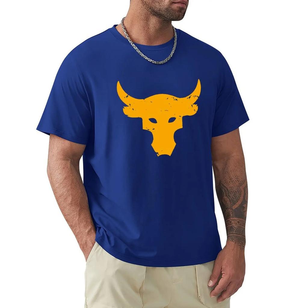 Футболка Brahma Bull The Rock Project Gym Men O-neck 100% Cotton Tshirts Tee Top