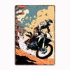 Dirt Bike Stunt Anime Style Fall Poster Metal Sign Club Indoor Room Decor Custom Tin Home Wall Decor