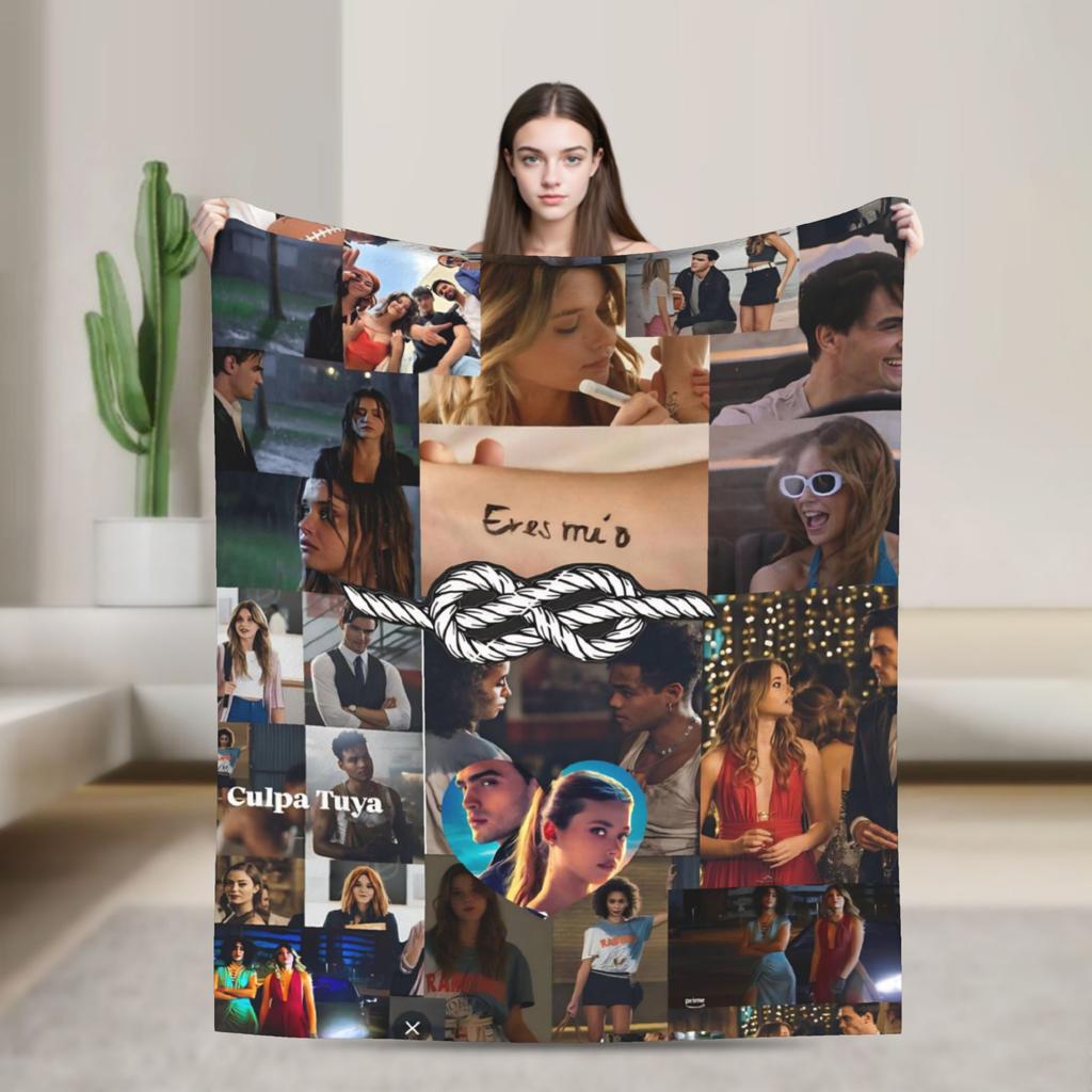 Film Culpa Mia Super Warm Blanket Airplane Travel Plush Throw Blanket Comfortable Couch Chair Flannel Bedspread Sofa Bed Cover