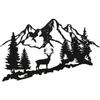 Metal Deer Wall Art - Forest and Mountain Deer Design, Iron Art for Cabin Decor, Wall Decoration, and Wall Sticker
