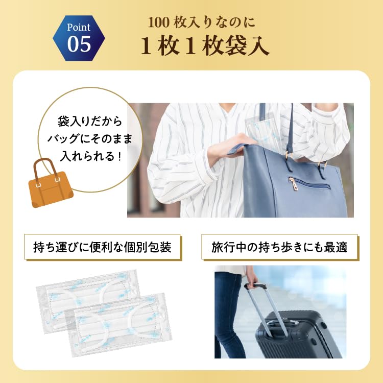 Fitty Шёлковое касание Эластичная для ушей 100 шт. 50 масок x 2 Индивидуально Нетканые маски Боль Немного Маленькие x Маски, (Нетканые материалы / коробки), Завернутый, Одноразовый,