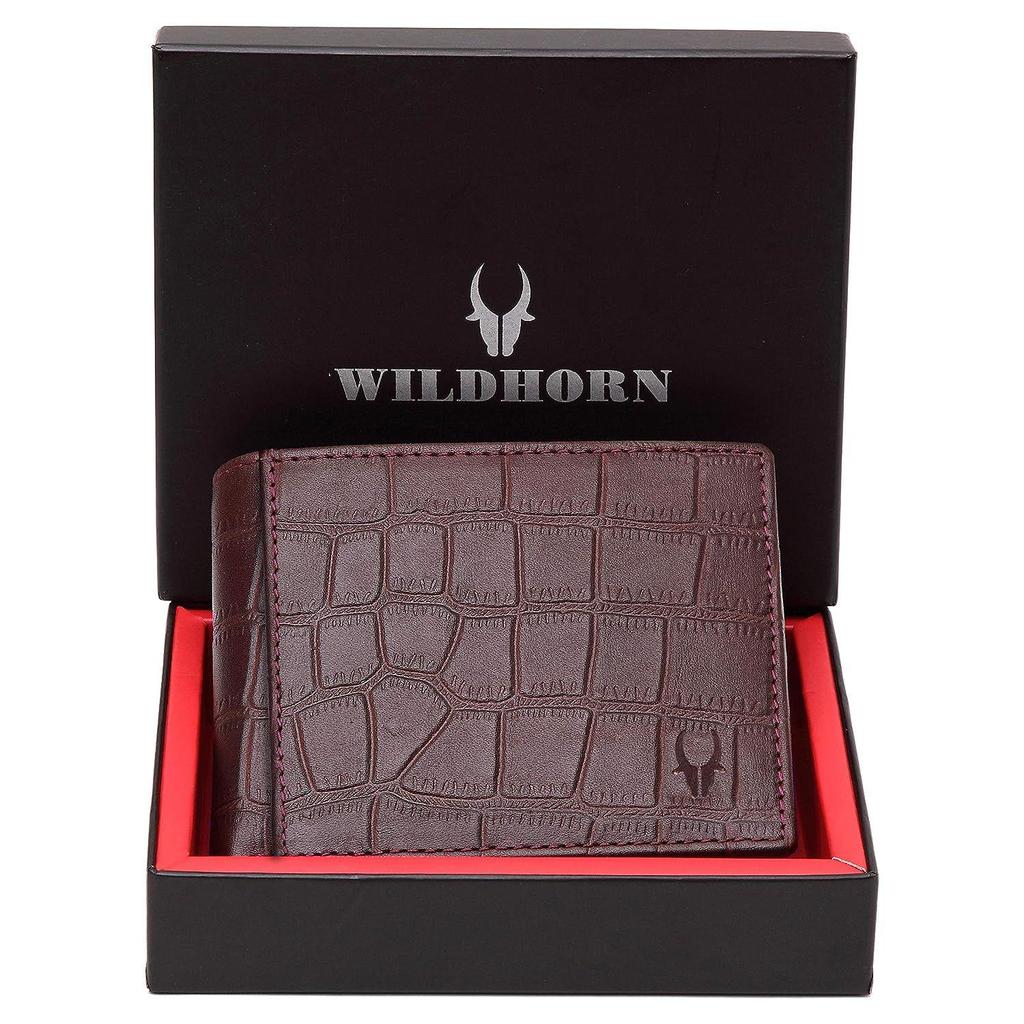 WildHorn Black Leather Wallet for Men I 9 Card Slots I 2 Currency & Secret Compartments I 1 Zipper & 3 ID Card Slots