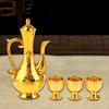 3 Piece And Cup Set Water Presentation Gold Glass Jug with Drinking Made of Lightweight