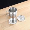 1pc Bacon Grease Container with Strainer, Stainless Steel Oil Filter Pot with Strainer for Kitchen,Cooking Oil Strainer for Stor