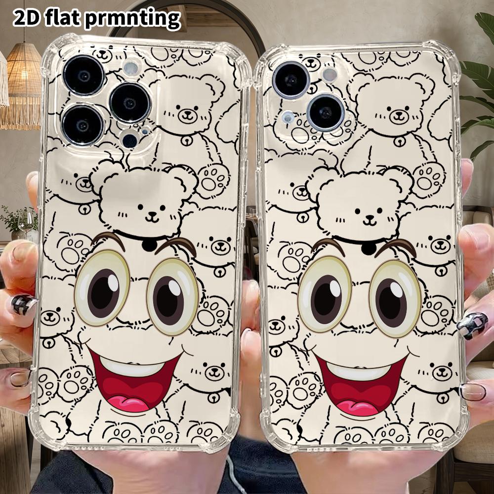 Чехол для телефона: 2D плоский подходит для iPhone 18 17 16 15 14 13 Pro, прозрачный с защитой углов, смешные эмодзи, рождественские и хэллоуинские подарки