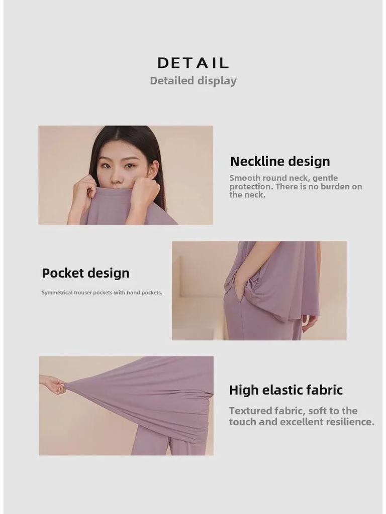 Женский летний пижамный комплект из модального хлопка с короткими рукавами и нагрудной накладкой