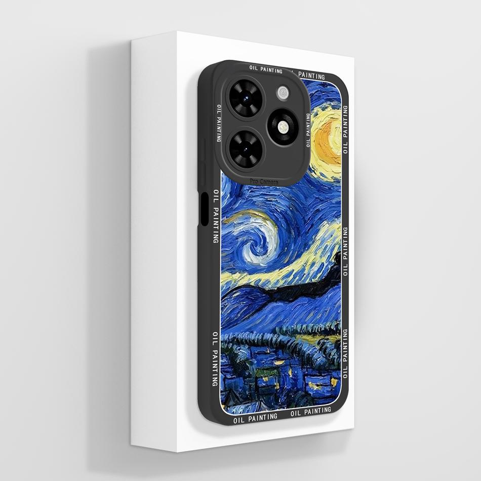 Чехлы Для Tecno Spark Go 2024 Чехол Художественный Стиль Защита Камеры Funda Жидкий Силикон Защита Телефона Для Techno Задняя Крышка