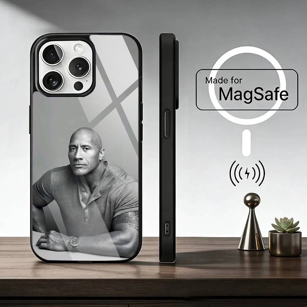 Актер Д-Дуэйн Д-Джонсон Чехол для телефона для iPhone 17, 16, 15, 14, 13, 12, 11 Plus, Pro Магнитный с беспроводной зарядкой MagSafe