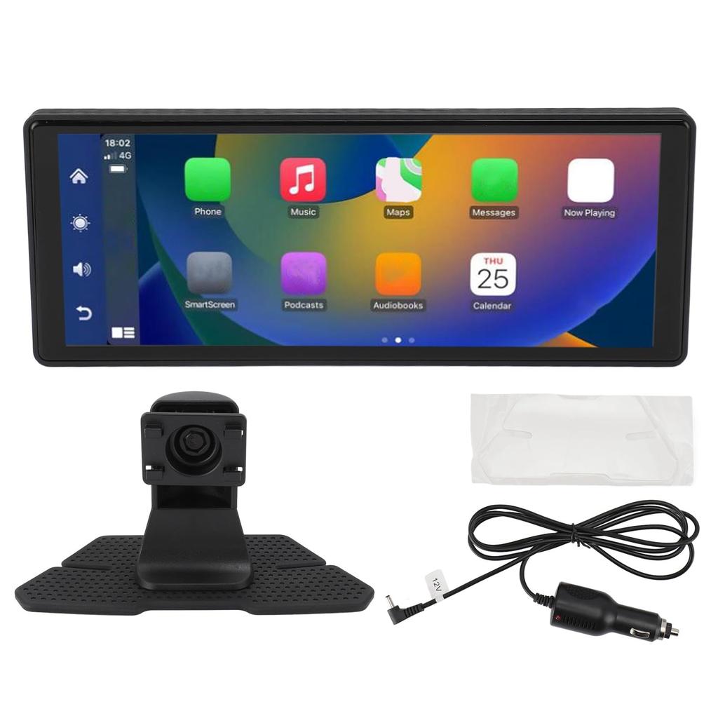 Беспроводной сенсорный экран Carplay с панелью приборов, WiFi, Bluetooth, Carplay, Android Auto, экран Carplay с GPS, голосом, FM и другими функциями, камера 10,26 и стерео,