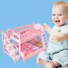 Mini Doll Bed Toy 17cm Elegant European Style Twin Bunk Princess Bed For Imaginative Play
