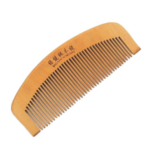 Hair Health Care Natural Peach Wood Teeth Anti-Static Comb Close Head Massage