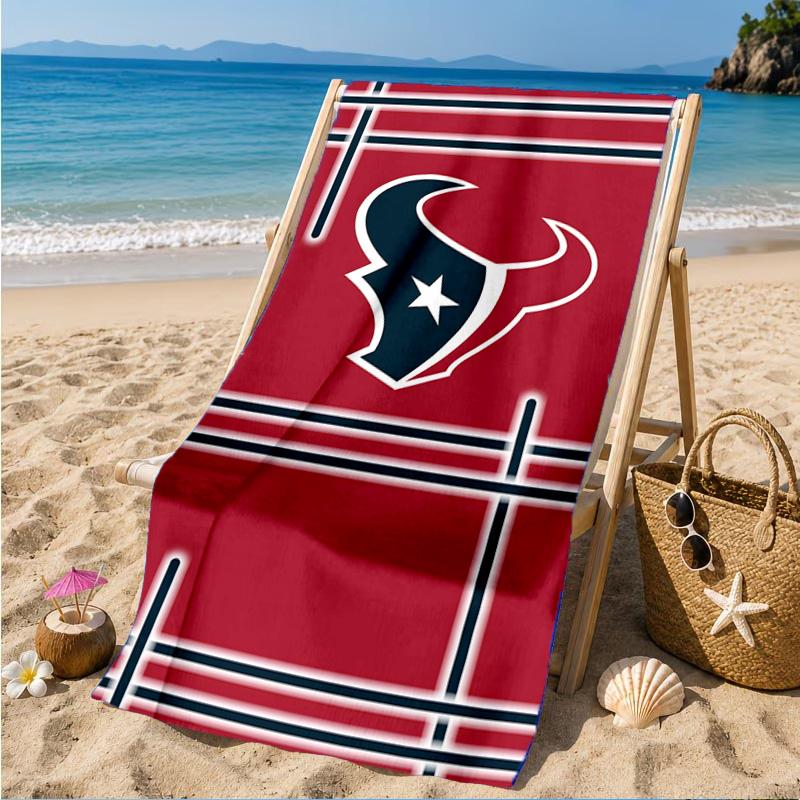 Houston-Texans Artwork Beach Towel, Microfiber Beach Towel, Perfect For Pool, Beach, Travel, Home Decor Beach Party Fan gifts