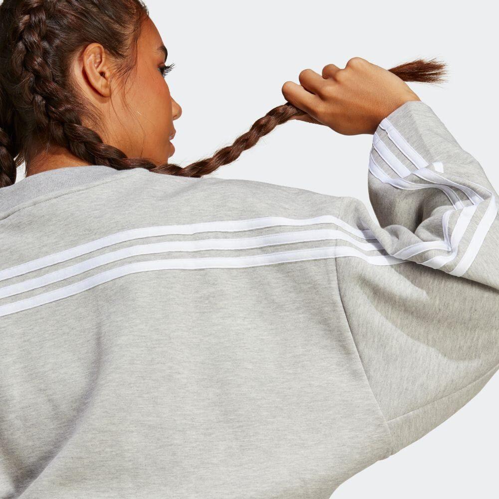 Adidas Sweatshirts Women's Gray Crew Neck Moderate Regular IB8496