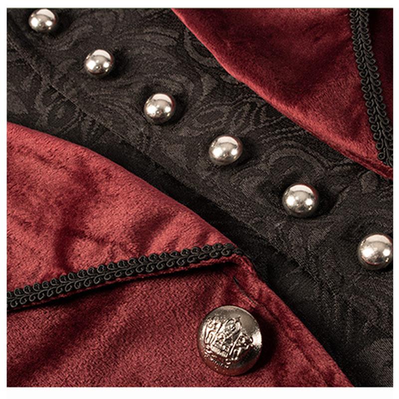 Ретро викторианский стимпанк готический мужской пиджак хвост пальто Хэллоуин костюм с воротником