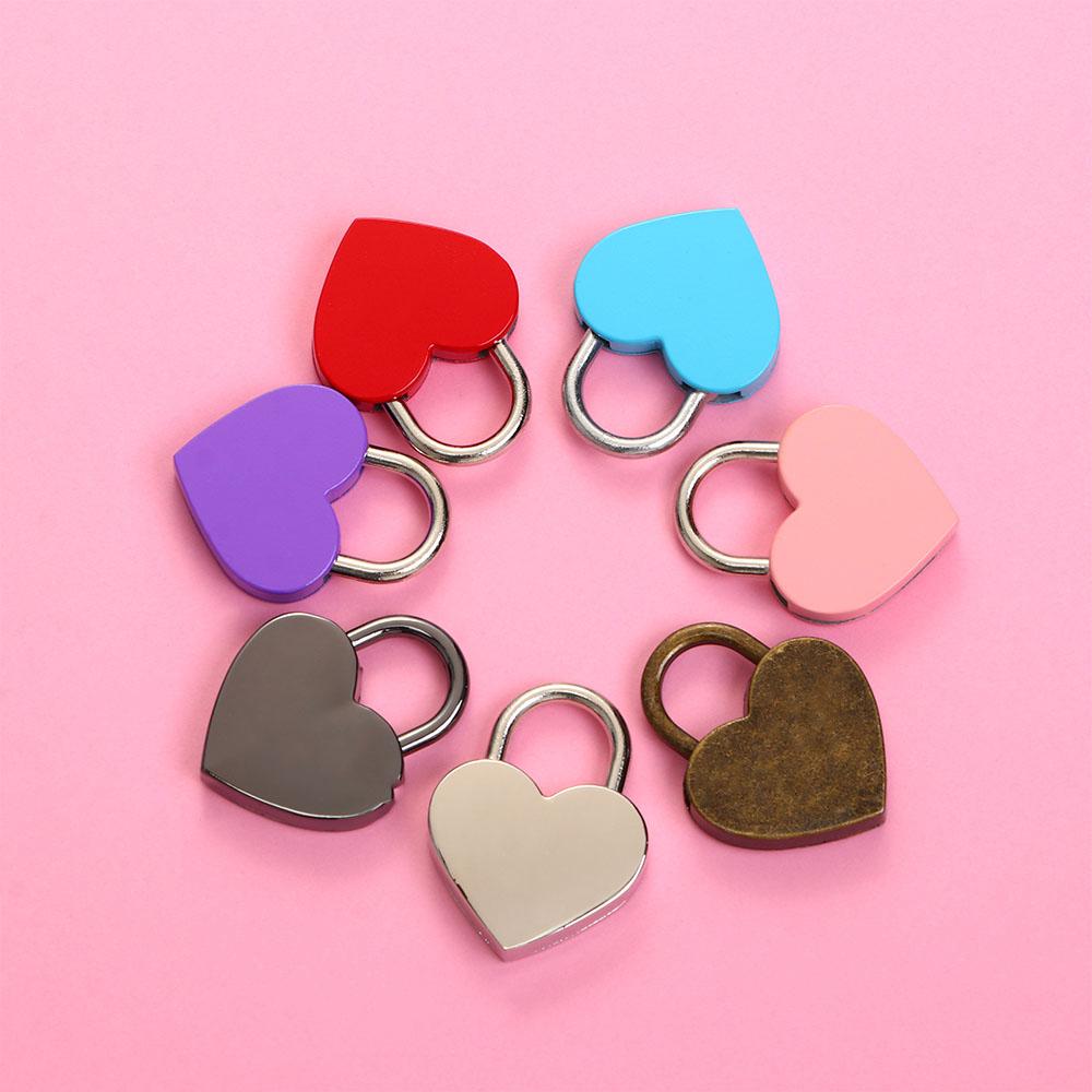 Diary Book Jewelry Box Mini with Key Travel Heart Shape Locks Hardware Padlock Love Heart Lock