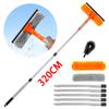 320cm Extended Window Cleaning Tool Rotatable 2 In 1 Squeegee Cleaner Mop Splicing Rod Glass Household Car Windshield Cleaning