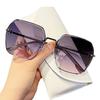 Солнцезащитные очки Gradual Change Gray Large Frame для мужчин, многоугольные металлические солнцезащитные очки для вождения, солнцезащитные очки Tide Seaside Travel