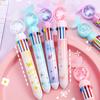 Ballpoint Pen Sturdy Construction Anti-deform Plastic 10 In 1 Retractable Ballpoint Pen School Supplies for Children