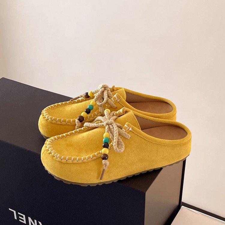 Ретро босоножки Boken на скрытой платформе, с открытым носком, женские летние, для улицы, новинка 2025 года, мюли на толстой подошве на одной педали