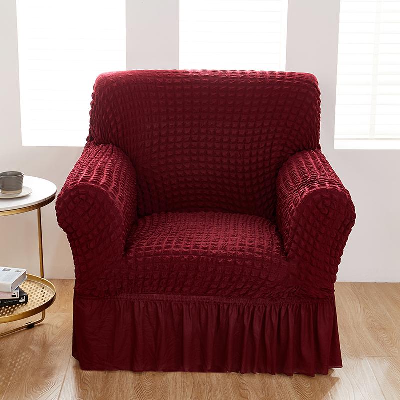 High Elastic Bubble Grid Sofa Cover 1/2/3/4 with Skirt Hem, All Season Universal Pet Anti Dirt